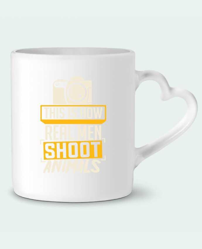 Mug Heart This is how real men shoot animals by Bichette