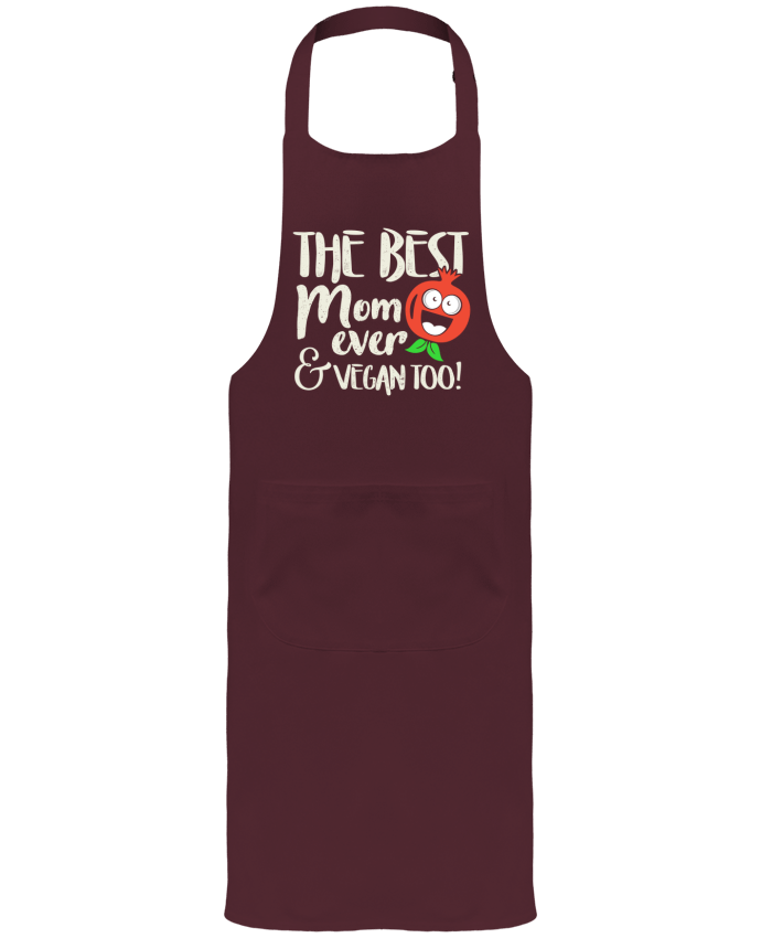Tablier avec poches The best mom ever & vegan too par Bichette