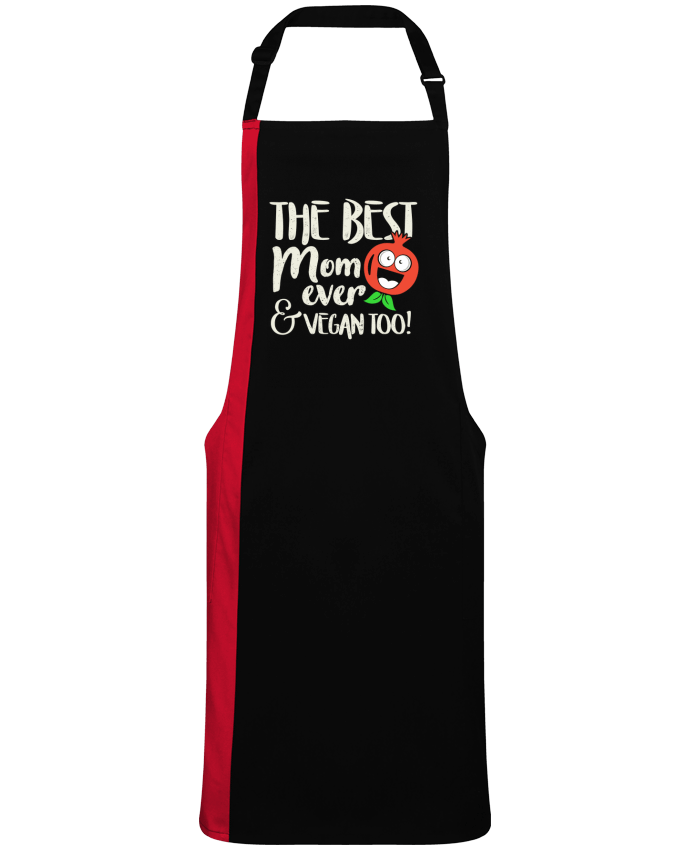 Tablier bicolore The best mom ever & vegan too par  Bichette