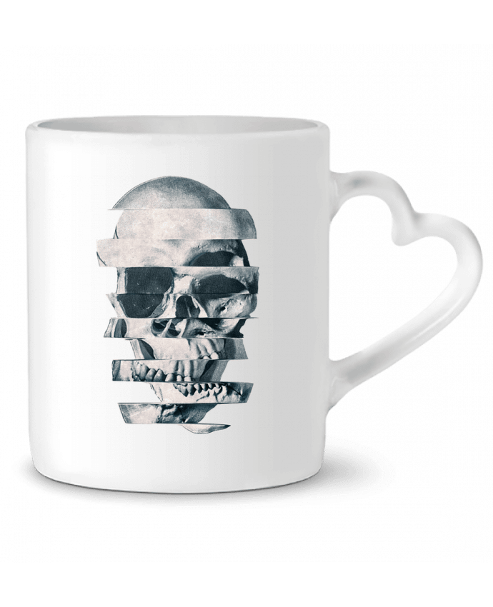 Mug coeur Glitch Skull Mono par ali_gulec