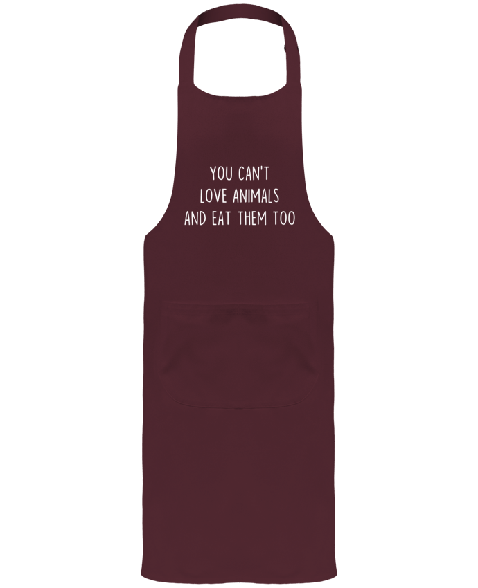 Tablier avec poches You can't love animals and eat them too par Bichette