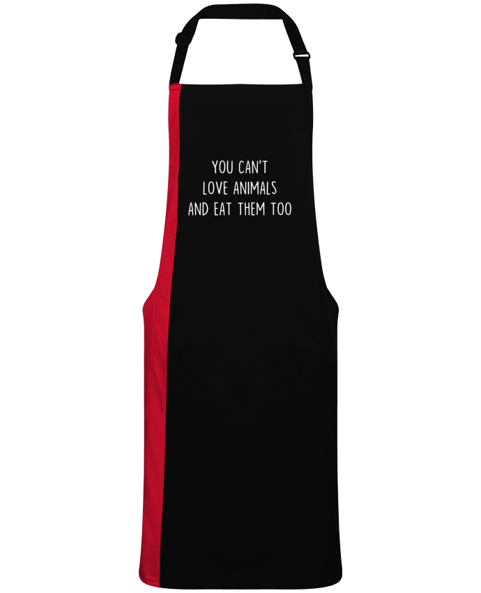 Tablier bicolore You can't love animals and eat them too par  Bichette