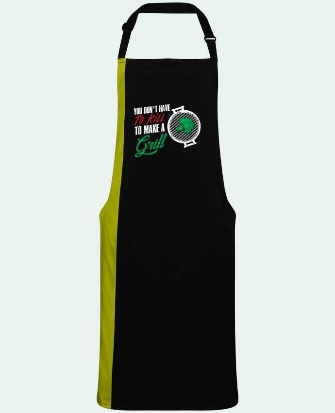 Two-tone long Apron You don't have to kill to make a grill by  Bichette