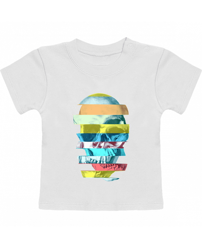Camiseta Bebé Manga Corta Glitch Skull manches courtes du designer ali_gulec