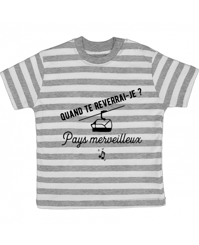 T-shirt baby with stripes Pays merveilleux humour by Original t-shirt