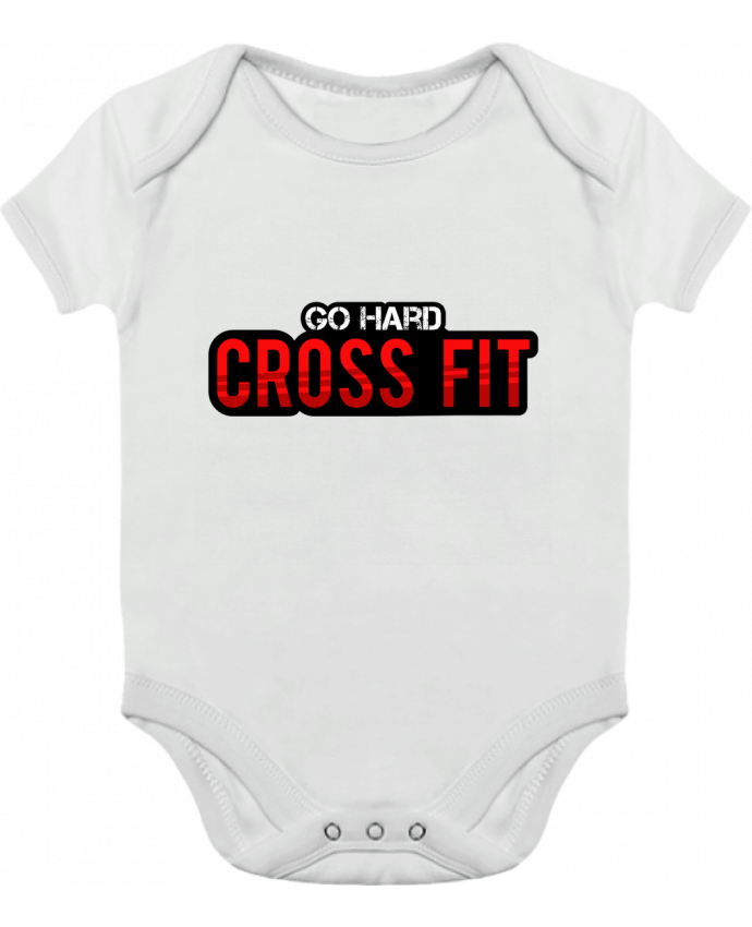 Body bébé manches contrastées Go Hard ! Crossfit par tunetoo