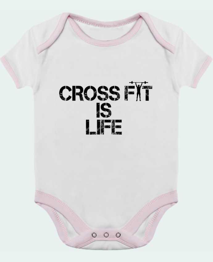 Body bébé manches contrastées Crossfit is life par tunetoo