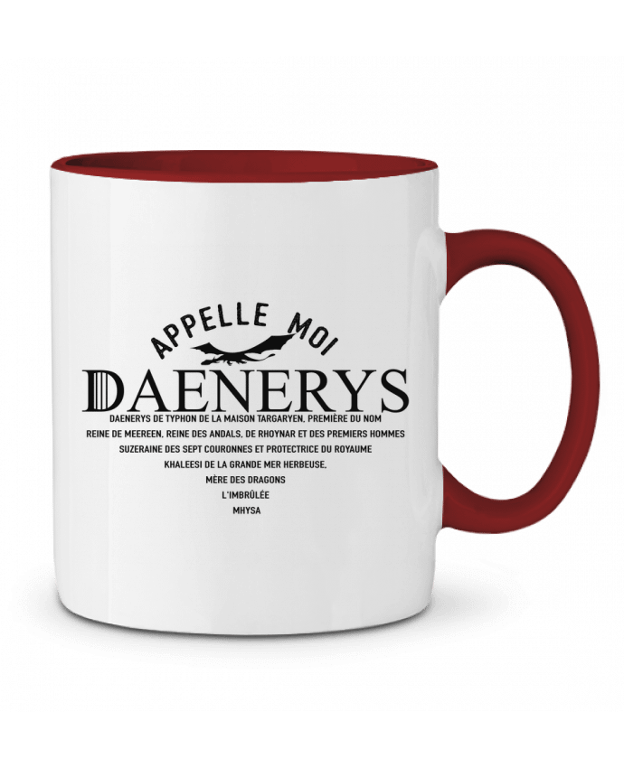 Mug bicolore Appelle moi Daenerys tunetoo