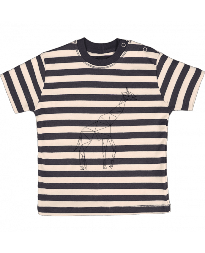 T-shirt baby with stripes Giraffe origami by /wait-design
