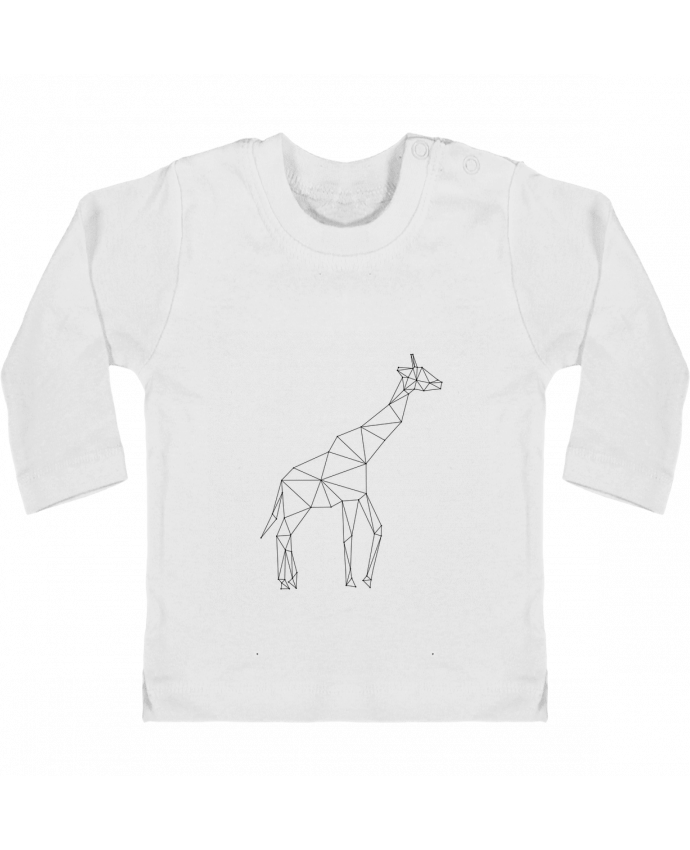 Baby T-shirt with press-studs long sleeve Giraffe origami manches longues du designer /wait-design