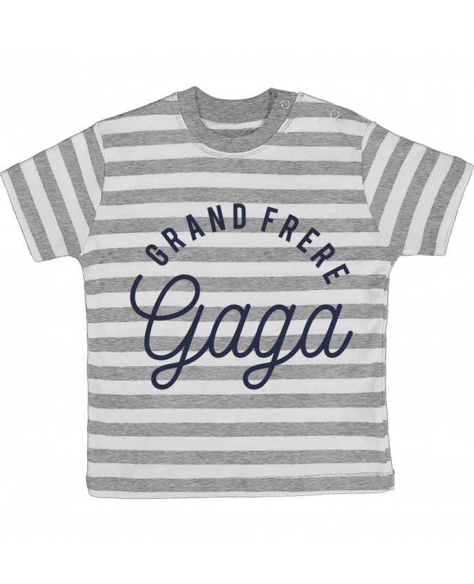 T-shirt baby with stripes Grand frère gaga by tunetoo
