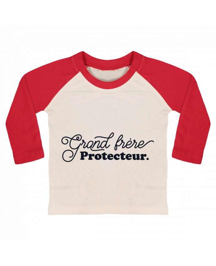 T-shirt baby Baseball long sleeve Grand frère protecteur by tunetoo