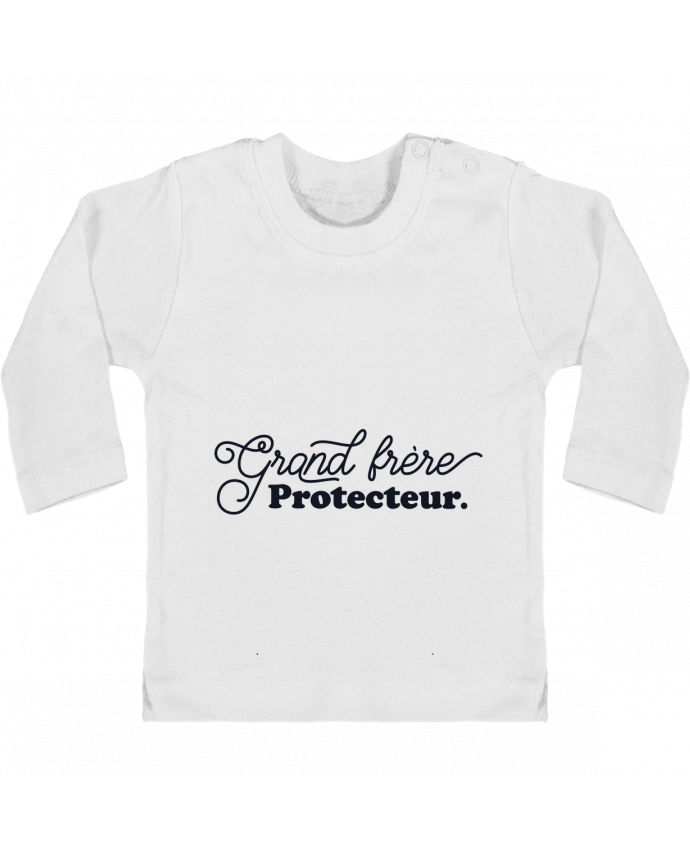 Baby T-shirt with press-studs long sleeve Grand frère protecteur manches longues du designer tunetoo