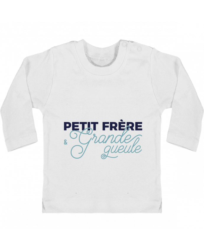 Baby T-shirt with press-studs long sleeve Petit frère et grande gueule manches longues du designer tunetoo