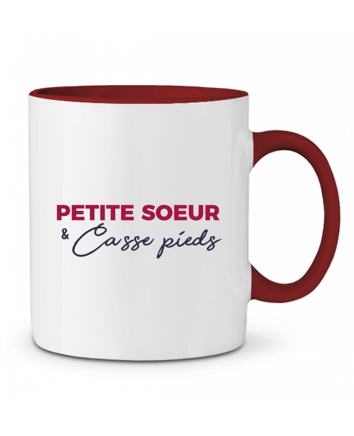 Mug bicolore Petite sœur et casse pieds tunetoo