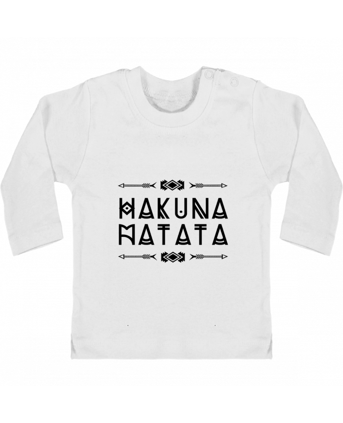 Baby T-shirt with press-studs long sleeve hakuna matata manches longues du designer DesignMe