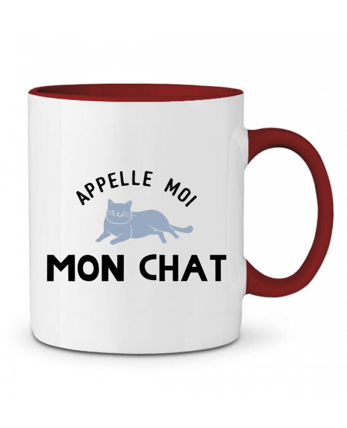 Mug bicolore Appelle moi mon chat tunetoo