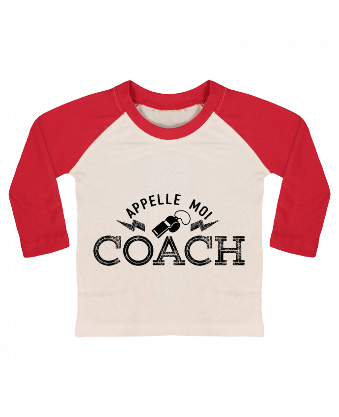 Tee-shirt Bébé Baseball ML Appelle moi coach par tunetoo
