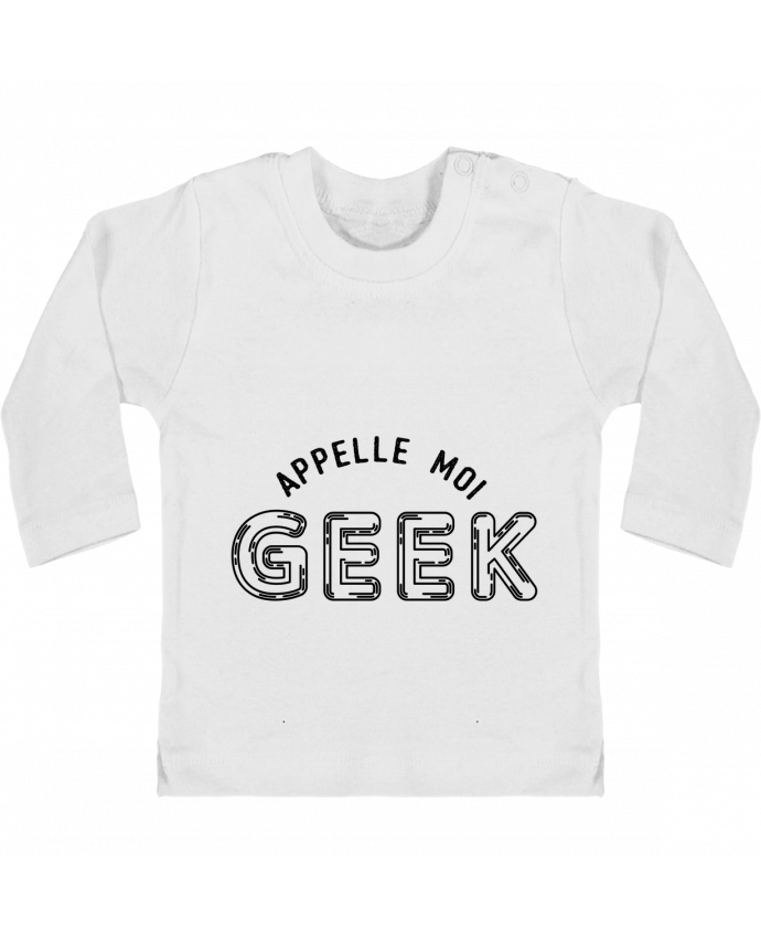 T-shirt bébé Appelle moi geek manches longues du designer tunetoo
