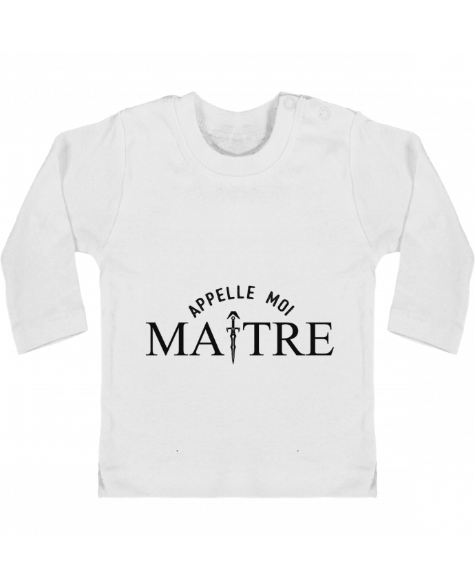 Baby T-shirt with press-studs long sleeve Appelle moi maître manches longues du designer tunetoo