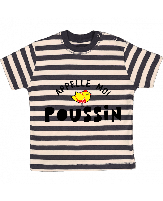 T-shirt baby with stripes Appelle moi poussin by tunetoo