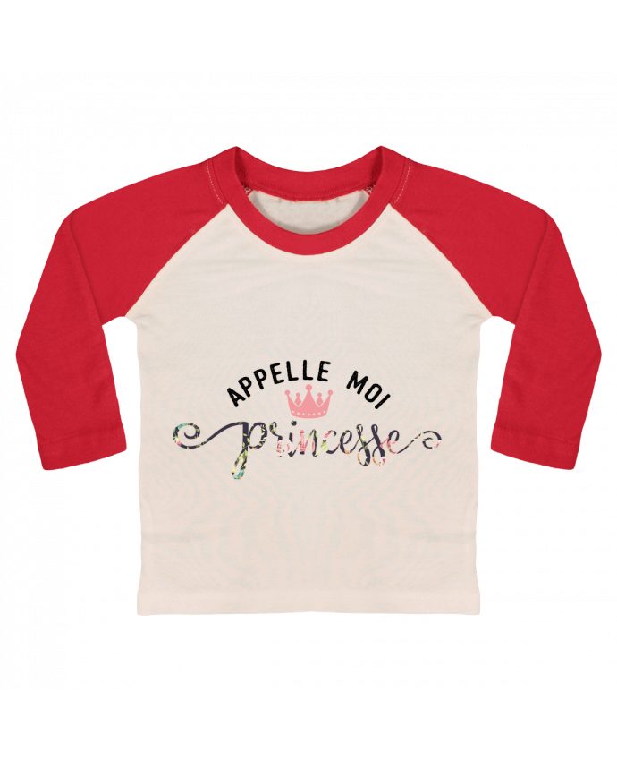 T-shirt baby Baseball long sleeve Appelle moi princesse by tunetoo