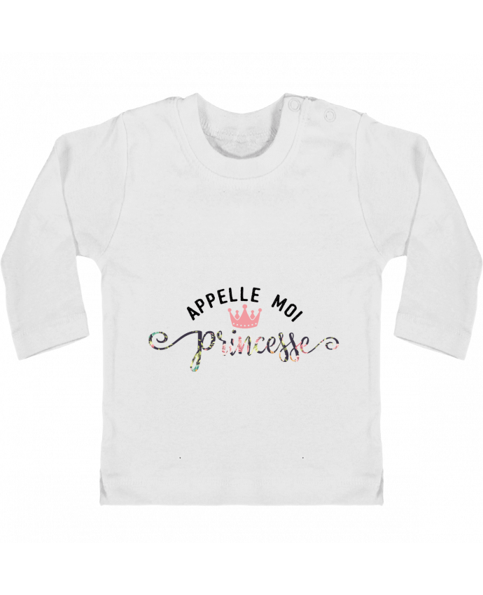Baby T-shirt with press-studs long sleeve Appelle moi princesse manches longues du designer tunetoo