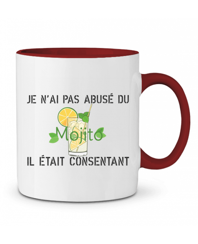 Mug bicolore Je n'ai pas abusé du mojito, il était consentant ! tunetoo