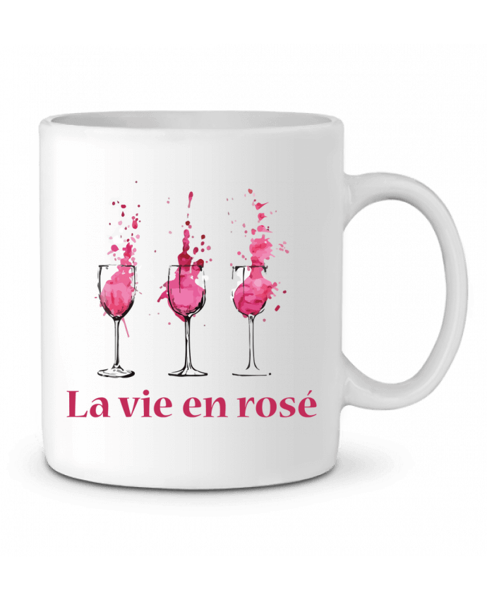 Ceramic Mug La vie en rosé by tunetoo