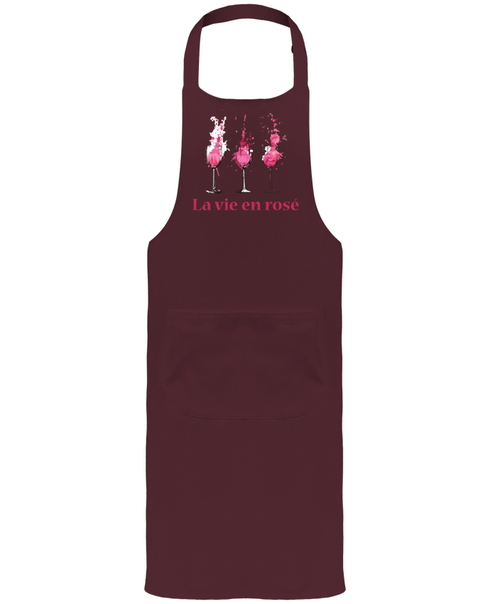 Tablier avec poches La vie en rosé par tunetoo