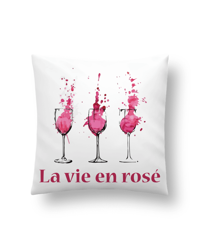 Cushion synthetic soft 45 x 45 cm La vie en rosé by tunetoo