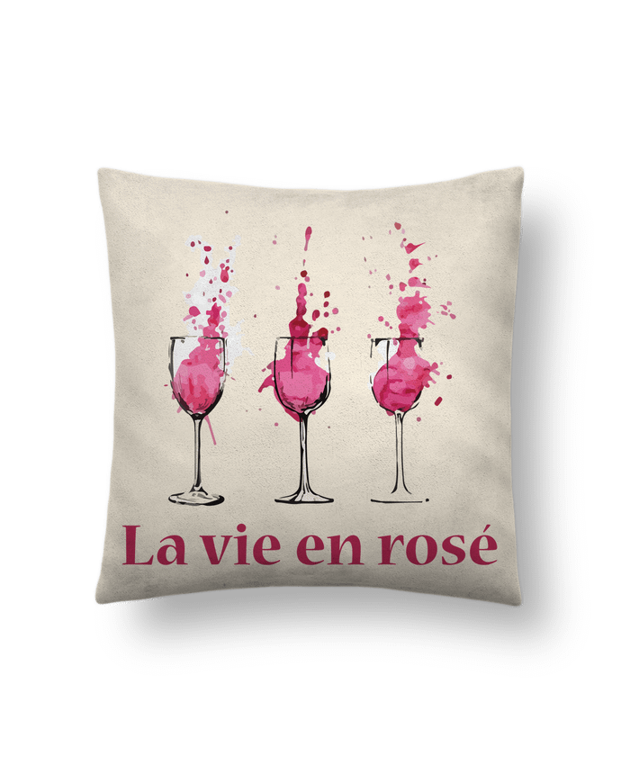 Cushion suede touch 45 x 45 cm La vie en rosé by tunetoo