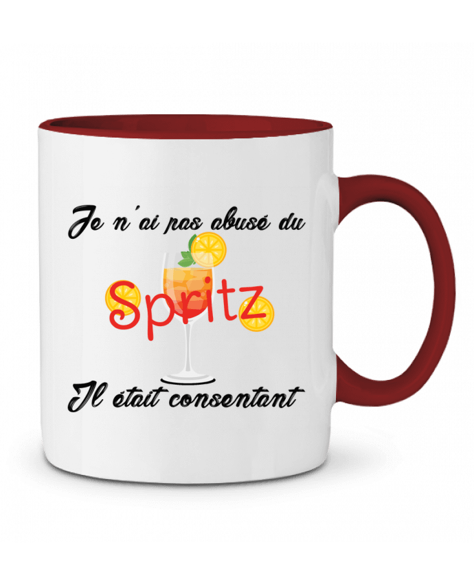 Mug bicolore Je n'ai pas abusé du Spritz, il était consentant ! tunetoo