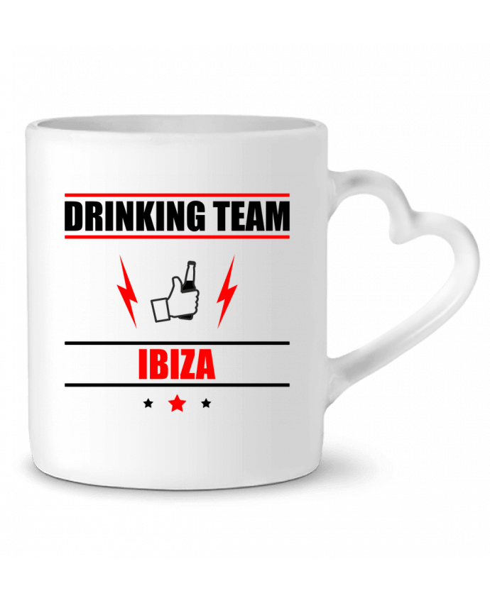 Mug coeur Drinking Team Ibiza par Benichan