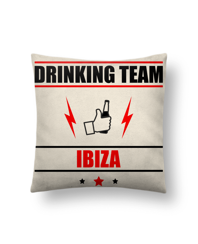 Coussin suédine Drinking Team Ibiza par Benichan