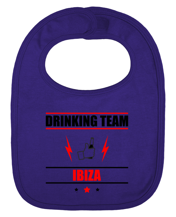 Bavoir bébé uni Drinking Team Ibiza par Benichan