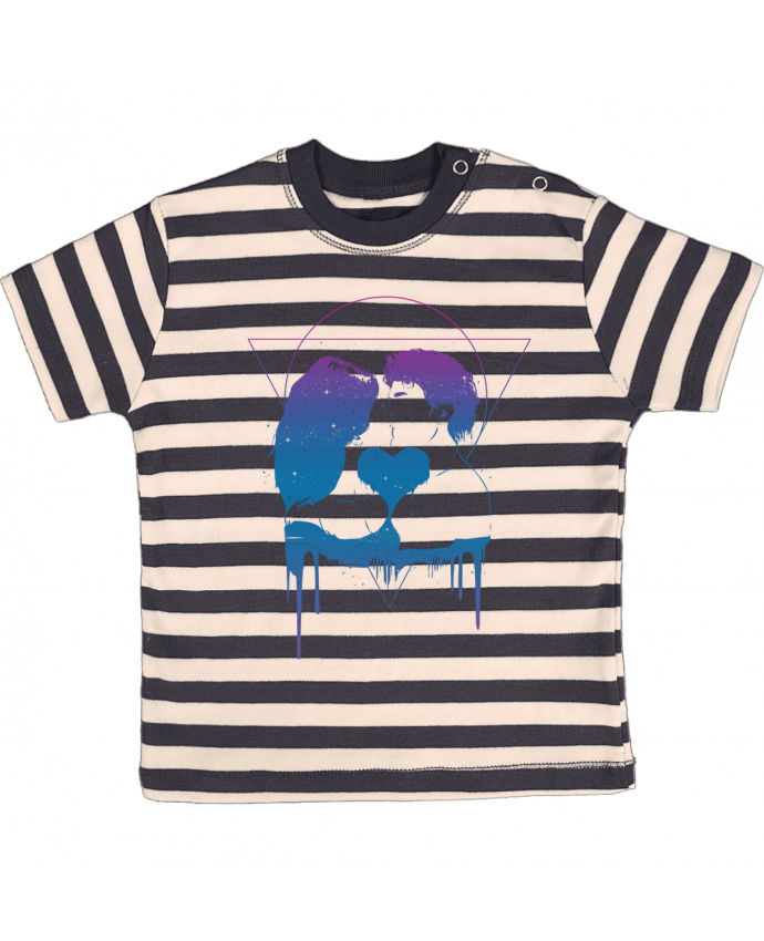 Camiseta Bebé a Rayas Cosmic love II por Balàzs Solti