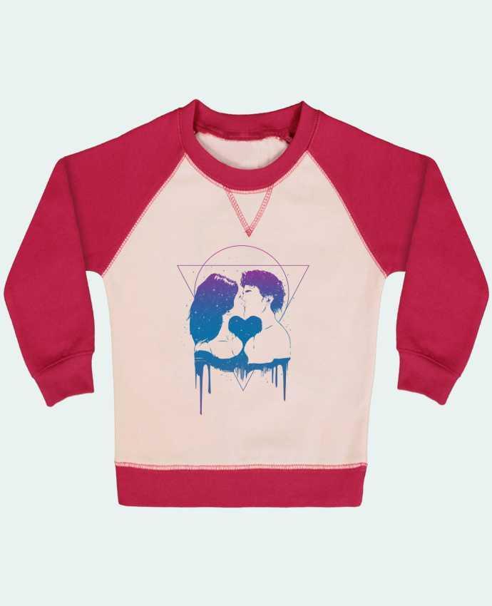 Sweat bébé manches contrastée Cosmic love II par Balàzs Solti