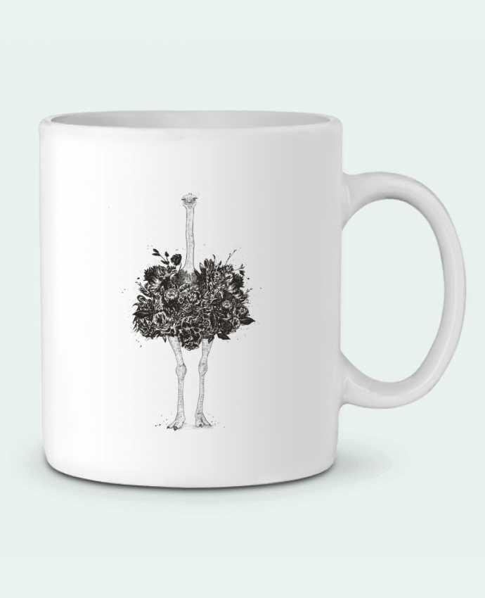 Ceramic Mug Floral ostrich by Balàzs Solti