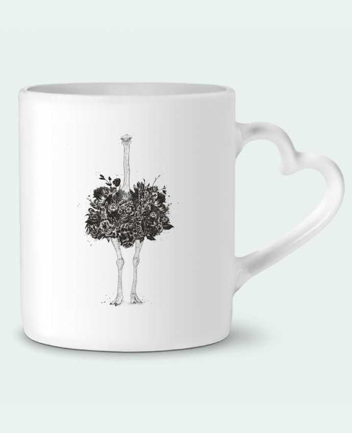 Mug coeur Floral ostrich par Balàzs Solti