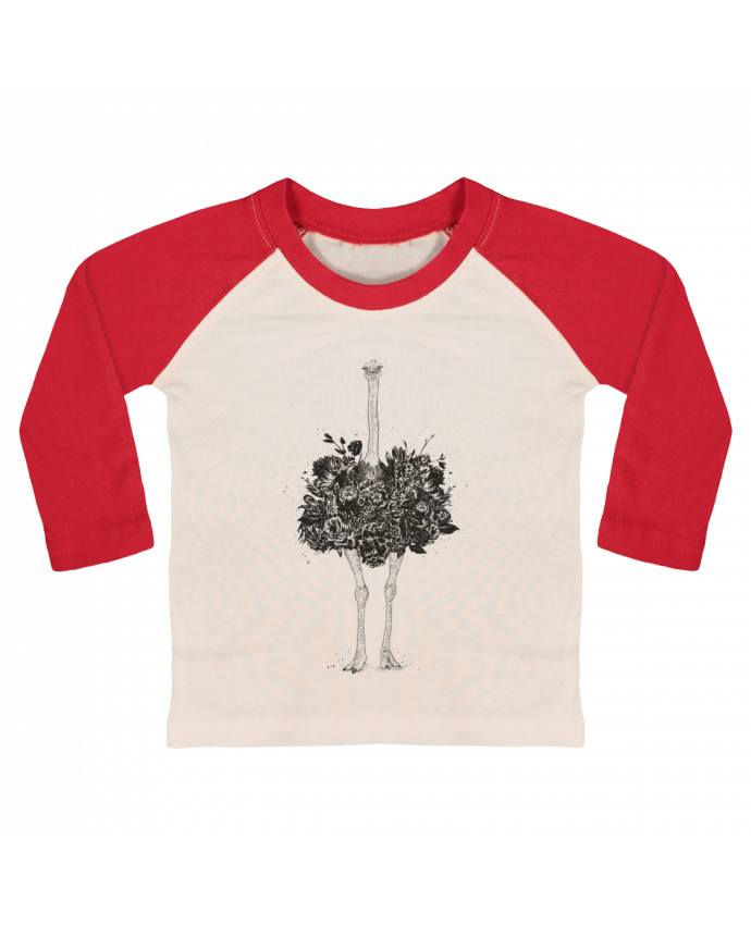 Tee-shirt Bébé Baseball ML Floral ostrich par Balàzs Solti