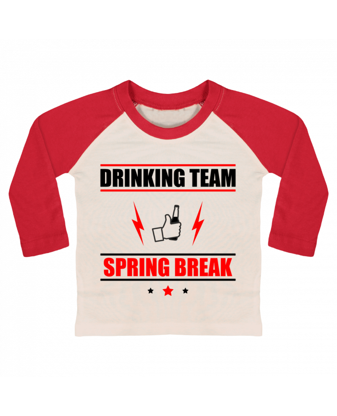 Tee-shirt Bébé Baseball ML Drinking Team Spring Break par Benichan