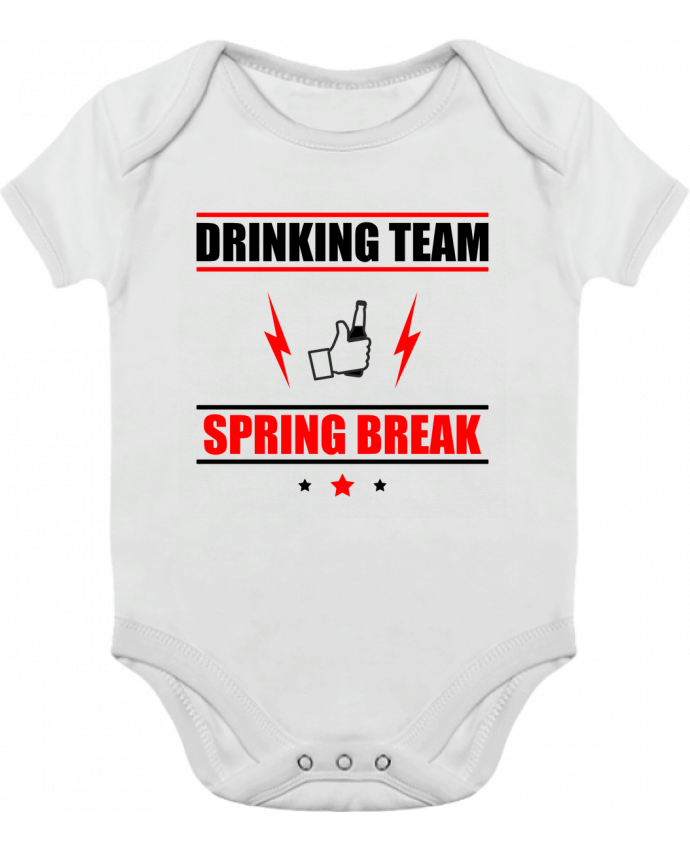 Body bébé manches contrastées Drinking Team Spring Break par Benichan