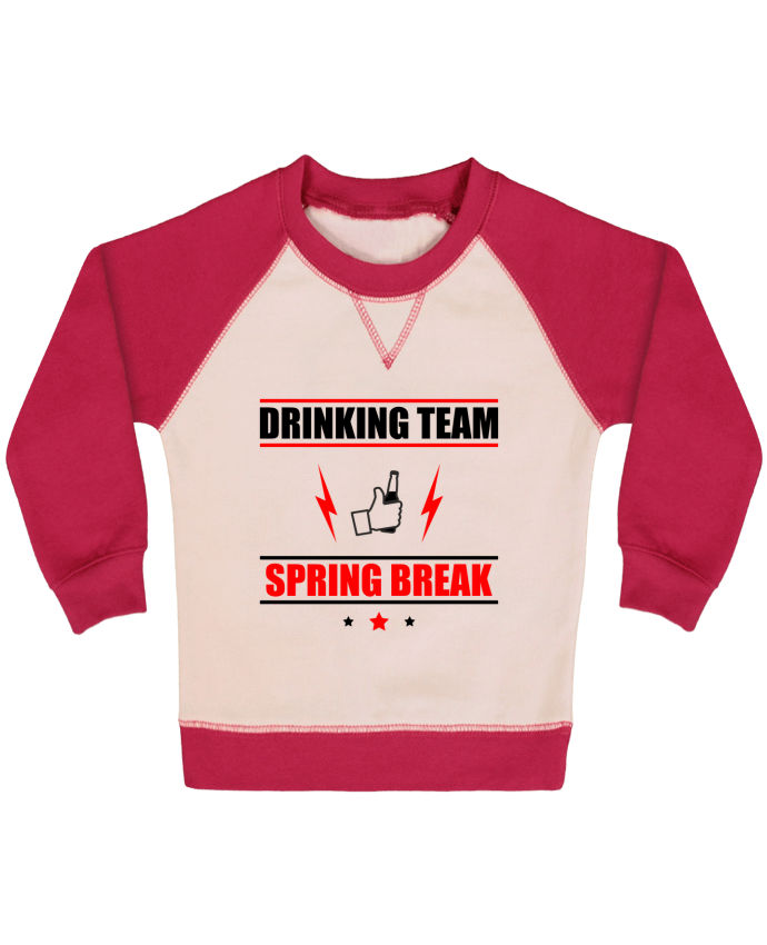 Sudadera Bebé Cuello Redondo Mangas Contraste Drinking Team Spring Break por Benichan