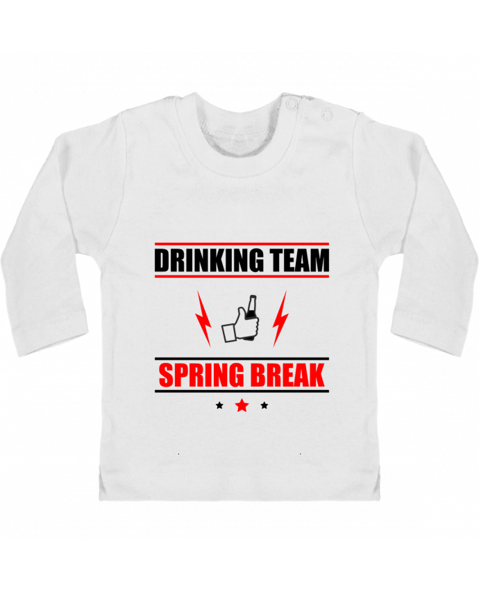 Camiseta Bebé Manga Larga con Botones  Drinking Team Spring Break manches longues du designer Benichan