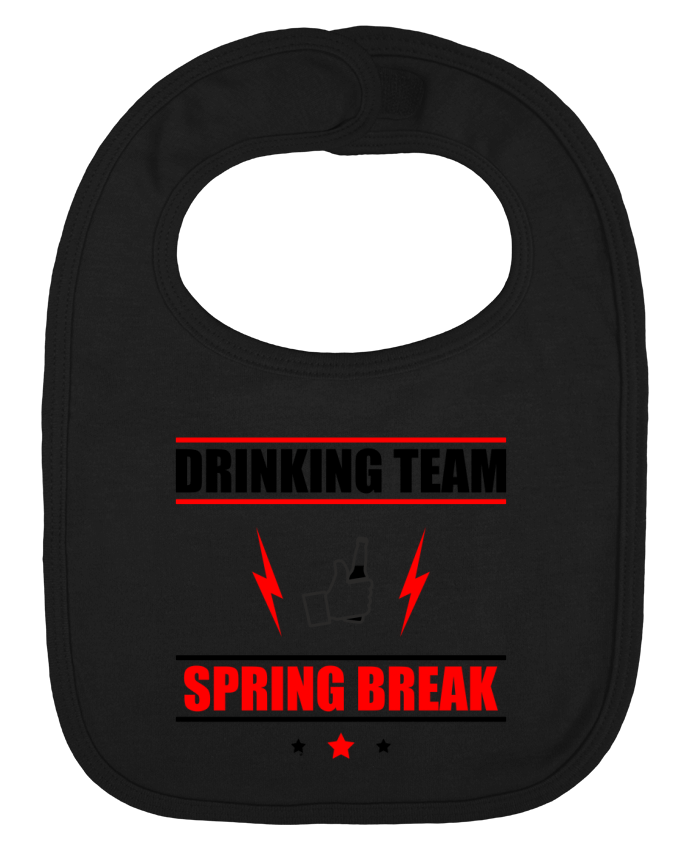 Baby Bib plain and contrast Drinking Team Spring Break by Benichan