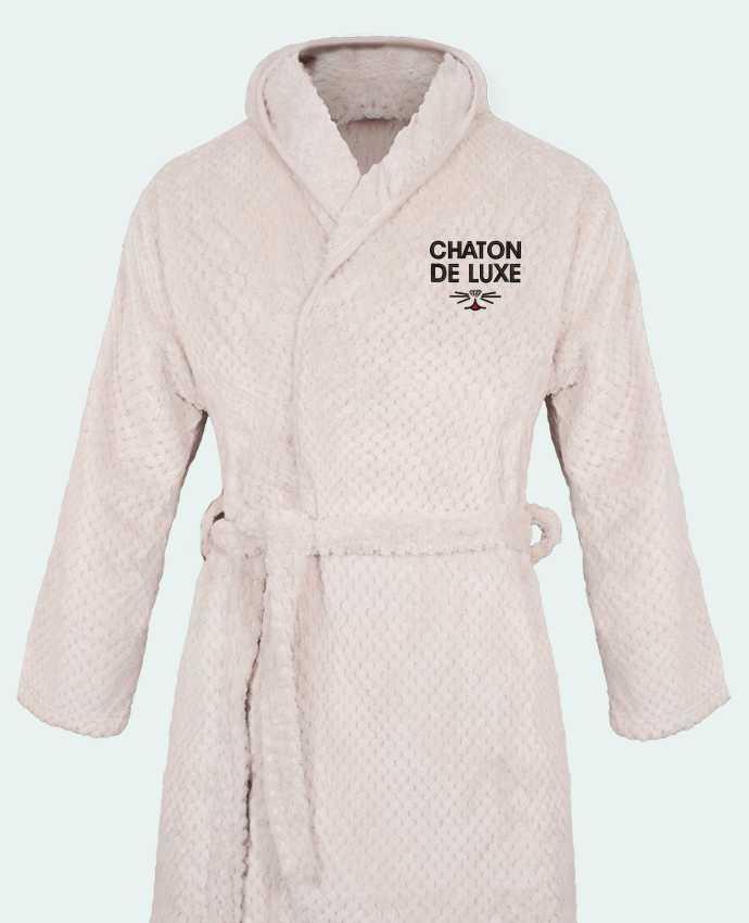 Albornoz Mujer Suave Coral Fleece Chaton de luxe por tunetoo