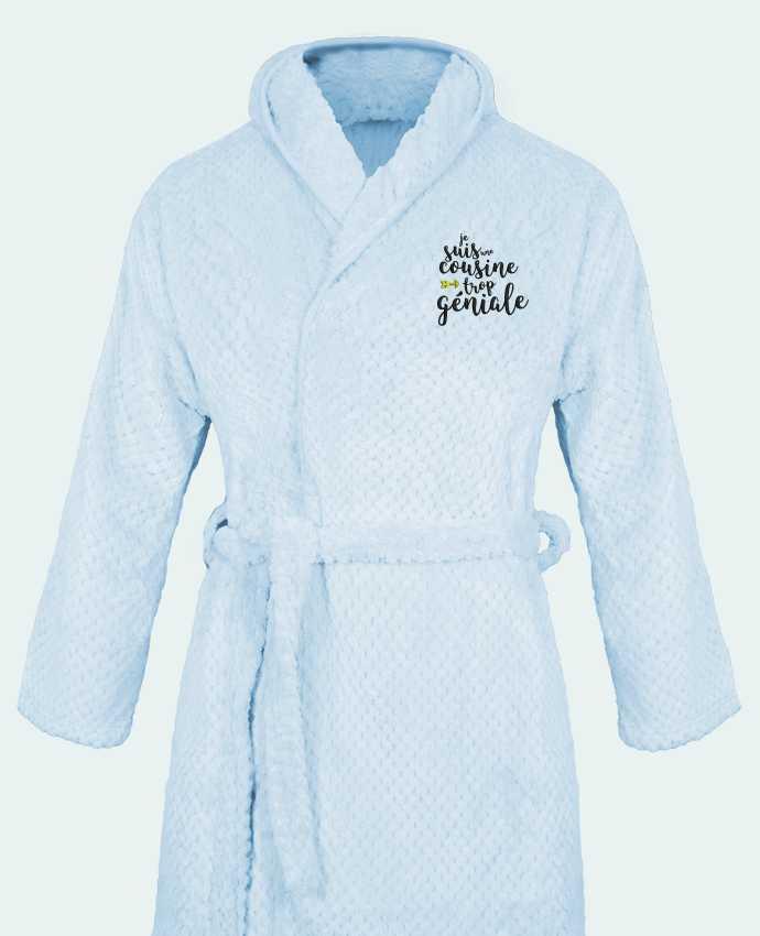 Bathrobe Women Soft Coral Fleece Je suis une cousine trop géniale by tunetoo