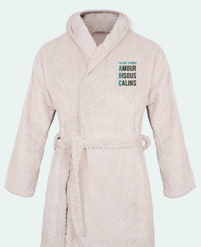 Bathrobe Women Soft Coral Fleece - THE BEST VITAMINS - Amour Bisous Calins by tunetoo