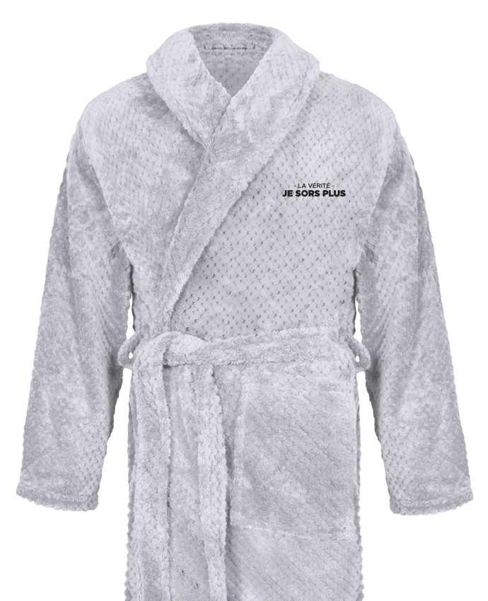 Bathrobe Men Soft Coral Fleece La vérité, je sors plus by tunetoo